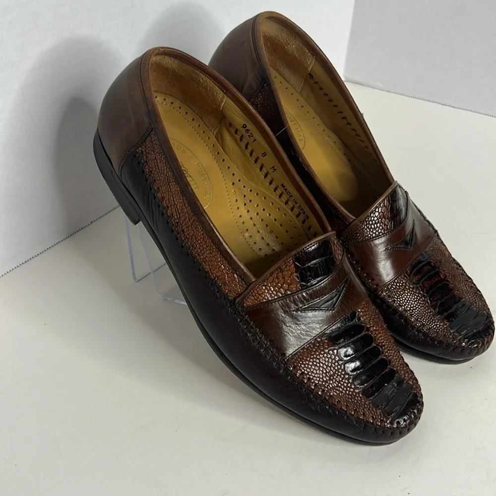 Maus & Hoffman Ostrich Penny Loafers Handcrafted in Spain